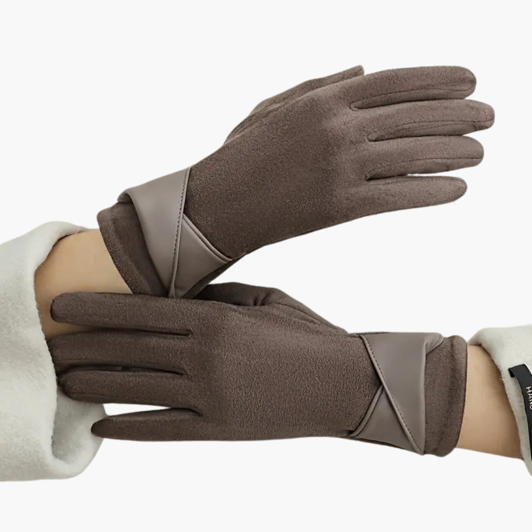 Warm fleece-lined adjustable winter gloves for women -2