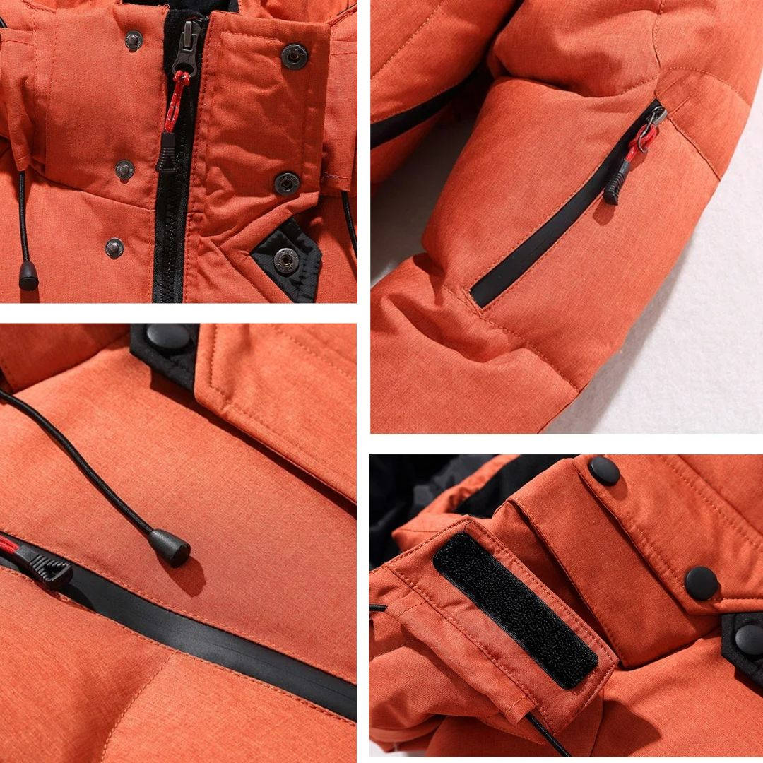 Insulated winter parka with adjustable hood for men | Orion