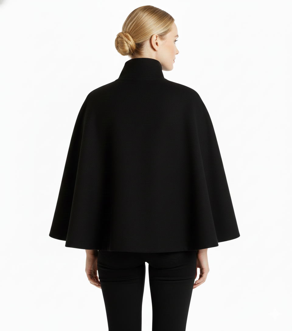 Relaxed high-collar belted wool coat for women | Ivanna -10