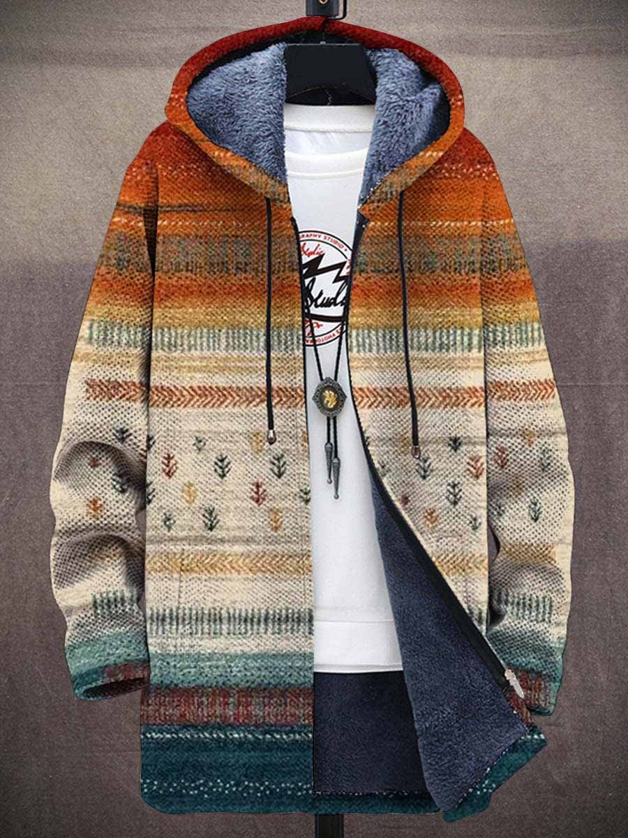 Artistic pattern knit cardigan with versatile relaxed fit for men | Zalie