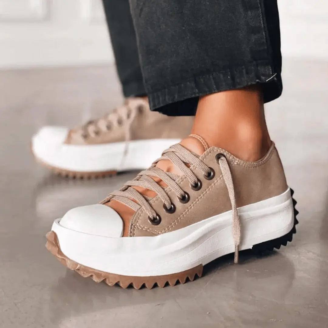 Chunky casual canvas trainers for women | ChunkyChic -1