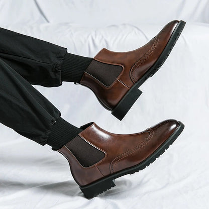 Classic leather brogue chelsea boots for men | Alden -9