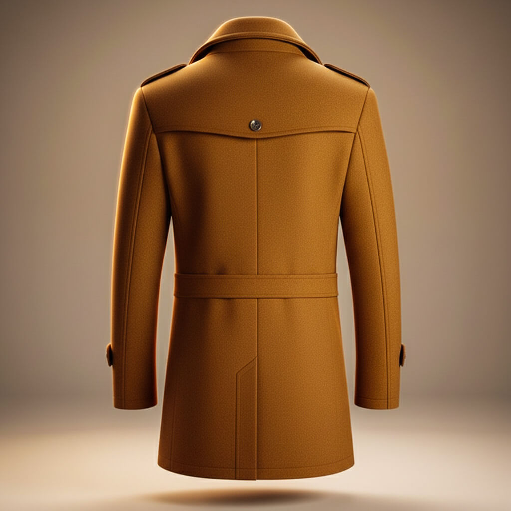 Refined classic virgin wool overcoat for men | Marco -8