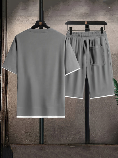 Waffle knit lounge set with relaxed fit silhouette for men | Orion
