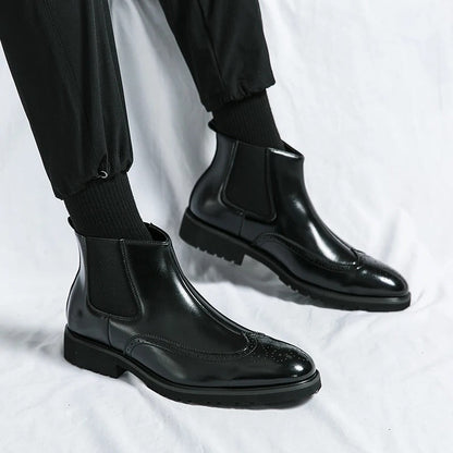 Classic leather brogue chelsea boots for men | Alden -20