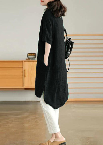 Casual linen shirt dress for women | Jade Green -9