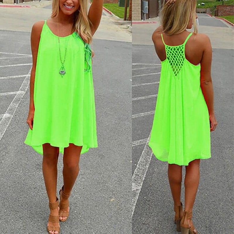 Sleeveless chiffon beach cover-up dress for women -7