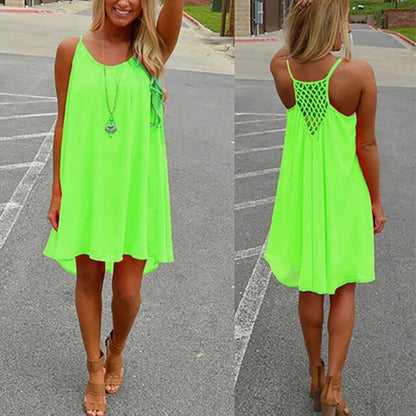 Sleeveless chiffon beach cover-up dress for women -7