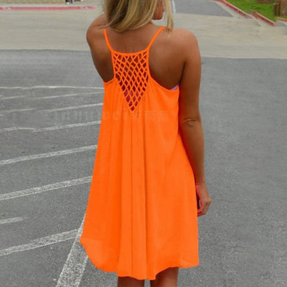 Sleeveless chiffon beach cover-up dress for women -6