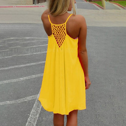 Sleeveless chiffon beach cover-up dress for women -4