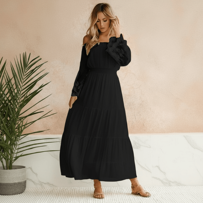 Lace beach boho maxi dress for women -5