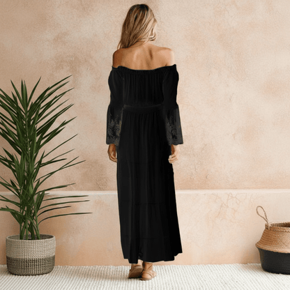Lace beach boho maxi dress for women -6