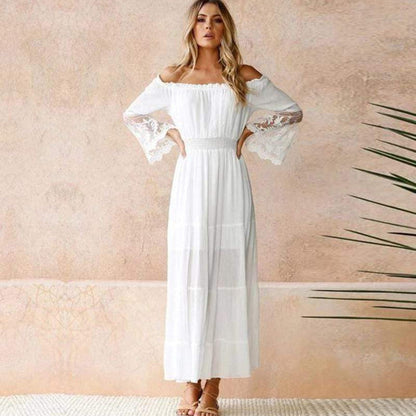 Lace beach boho maxi dress for women -4