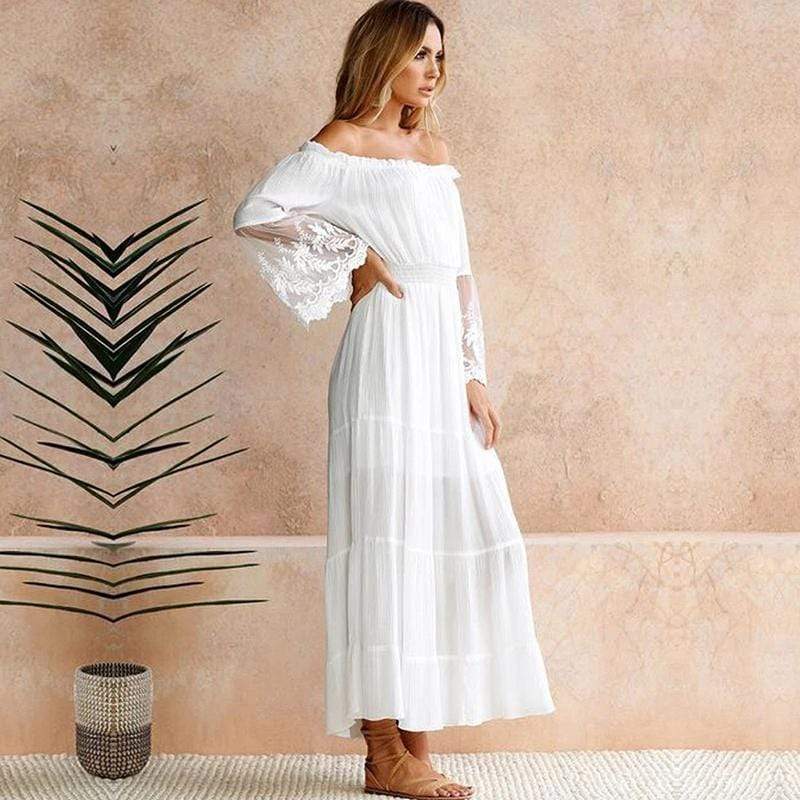 Lace beach boho maxi dress for women -3