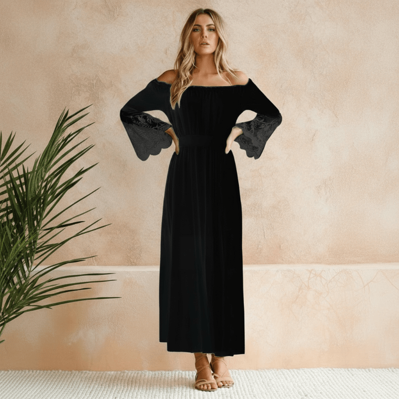 Lace beach boho maxi dress for women -2