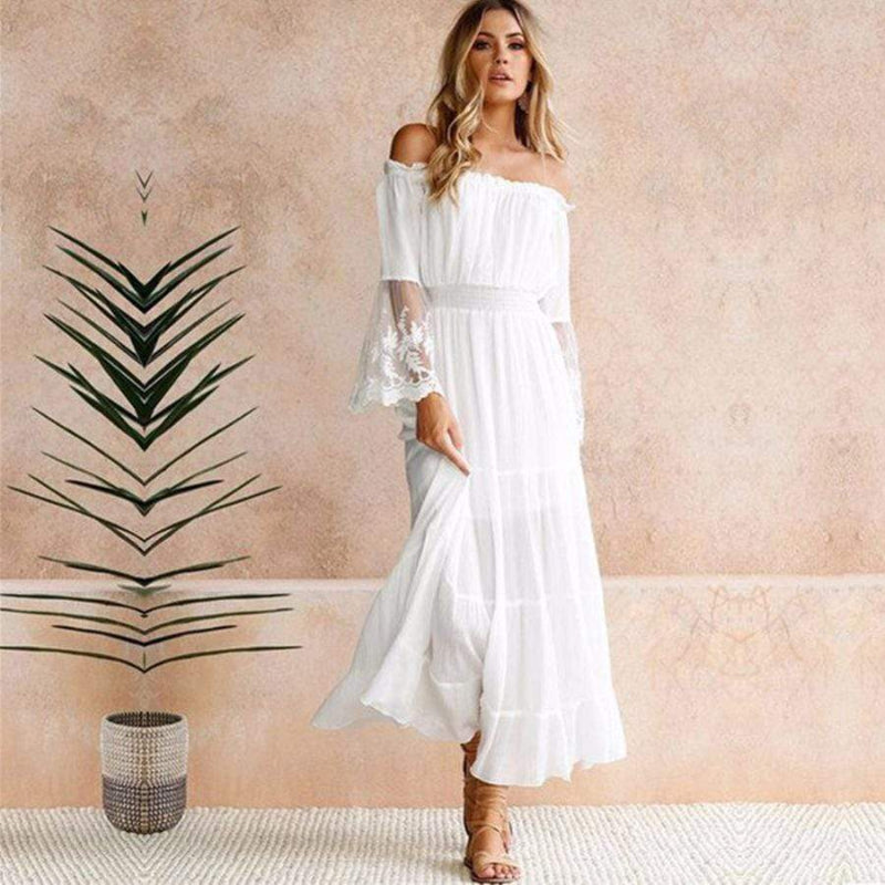 Lace beach boho maxi dress for women -1