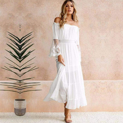 Lace beach boho maxi dress for women -1