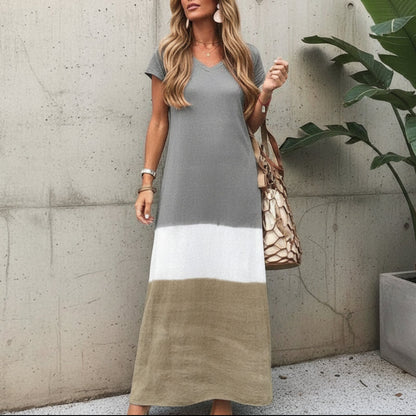 Casual tie-dye relaxed maxi dress for women -2