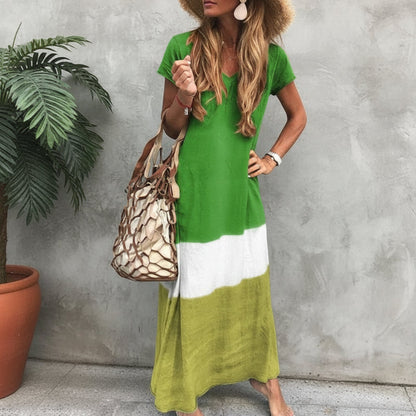 Casual tie-dye relaxed maxi dress for women -6