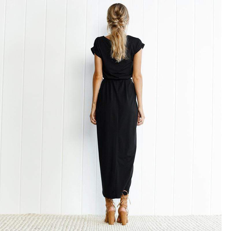 Elegant split-hem long maxi dress for women -6