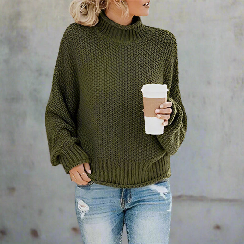 Relaxed loose-fit knit pullover sweater for women -4