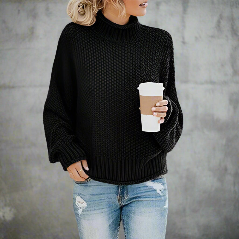 Relaxed loose-fit knit pullover sweater for women -3