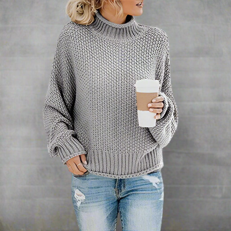 Relaxed loose-fit knit pullover sweater for women -5