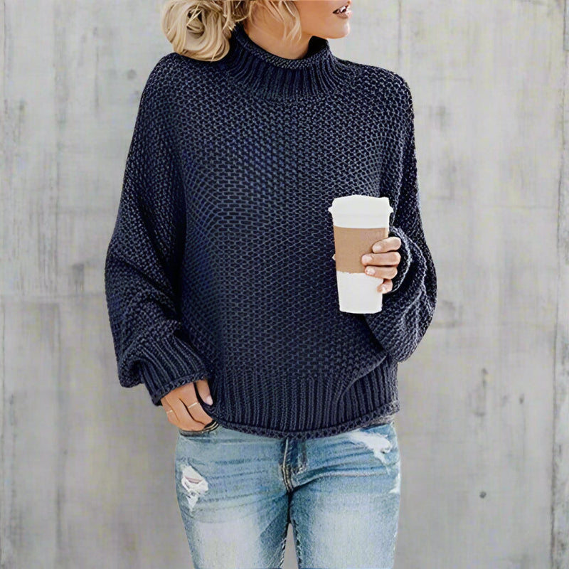 Relaxed loose-fit knit pullover sweater for women -8