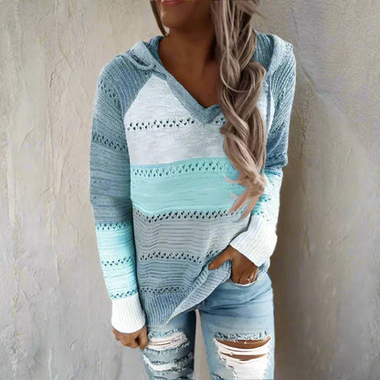 Relaxed patchwork boho pullover sweater for women -2