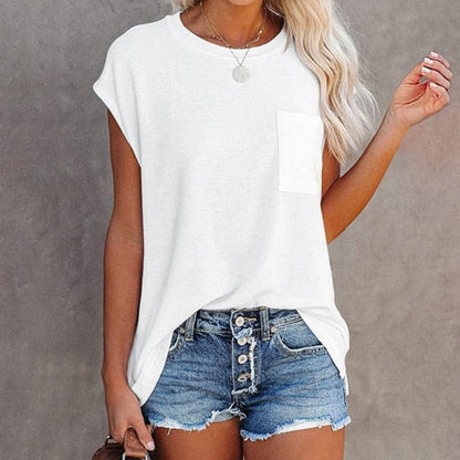 Classic short-sleeve casual t-shirt for women -5
