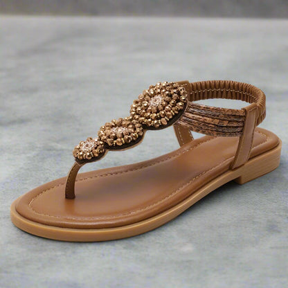 Comfortable open-toe boho flat sandals for women -7