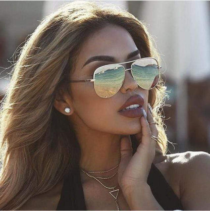 Lightweight polarised aviator sunglasses for women -3