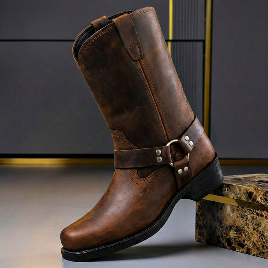 Bold top-grade genuine leather boots for men | Victor -1