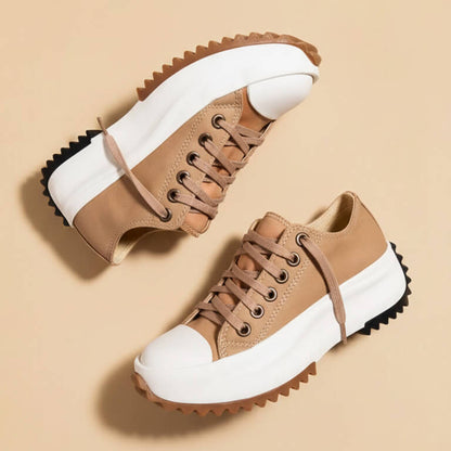 Bold high-top canvas platform sneakers for women | Eva -1