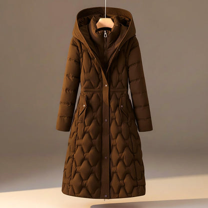 Warm lightweight hooded quilted coat for women | Lauren -2