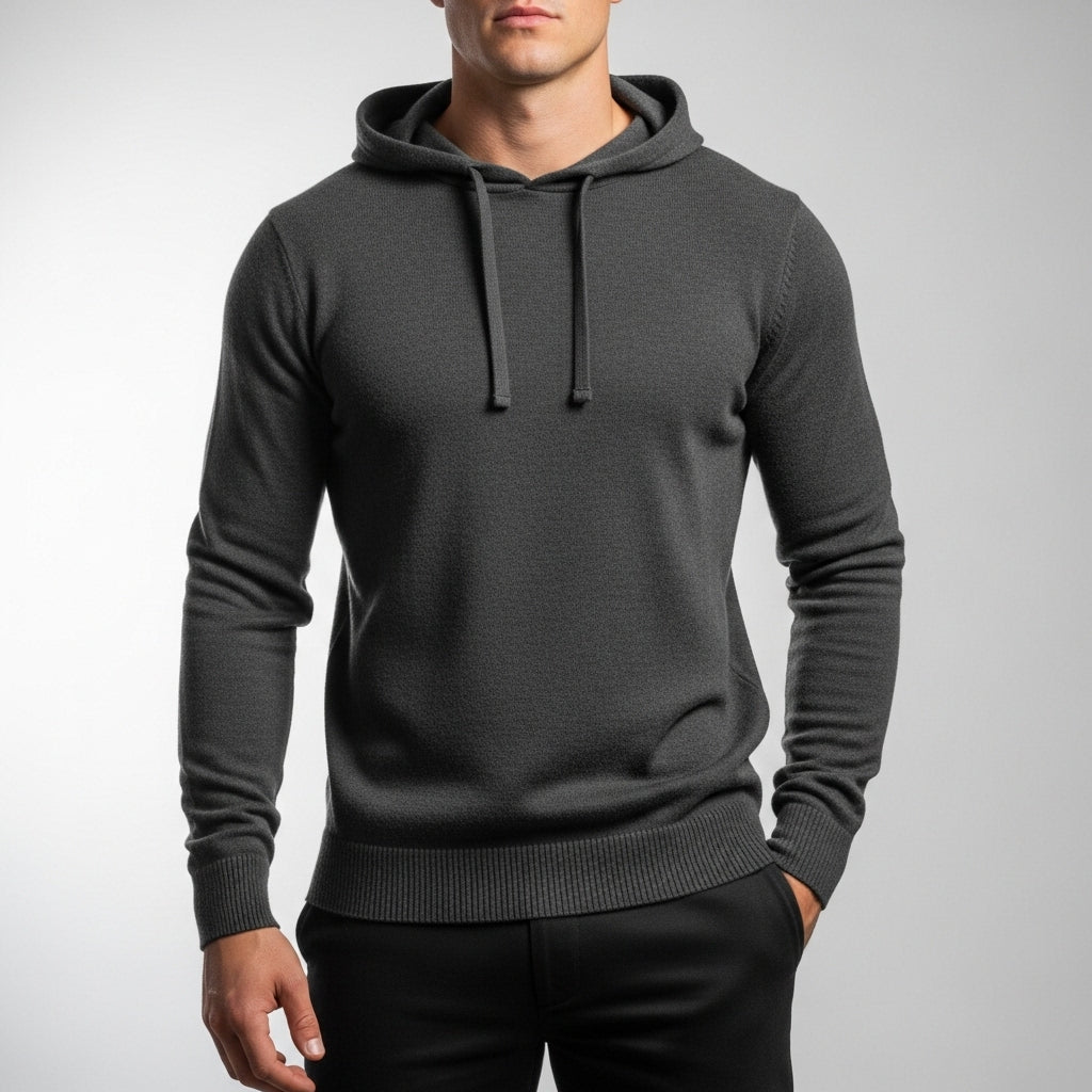 Minimalist soft knit hoodie for men | Casvian Core