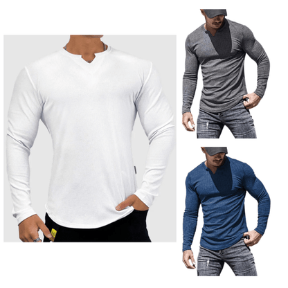 Long sleeve V-neck training shirt for men | Classic Era