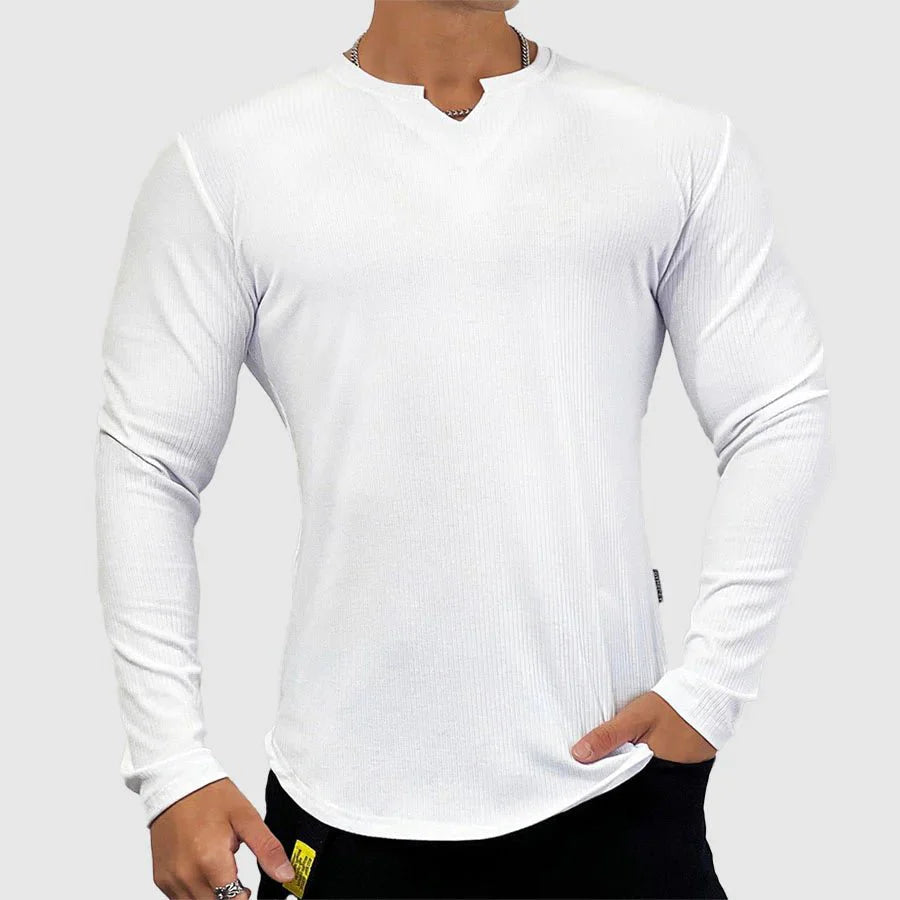 Long sleeve V-neck training shirt for men | Classic Era