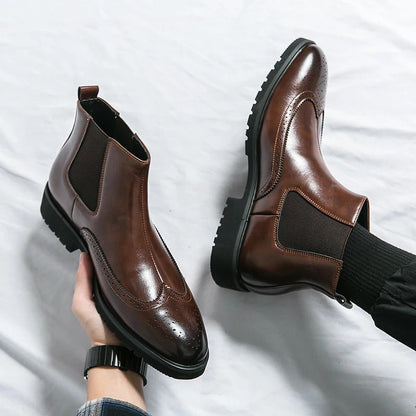 Classic leather brogue chelsea boots for men | Alden -7
