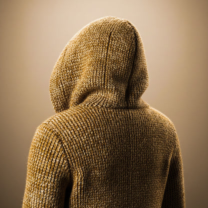 Cosy hooded ribbed knit cardigan for men | Adrian -4