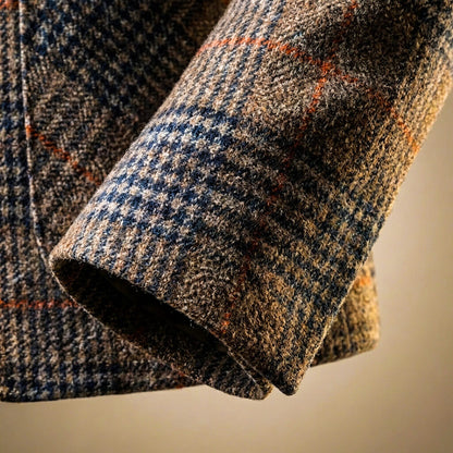 Smart houndstooth tailored wool blazer for men | Charles -4