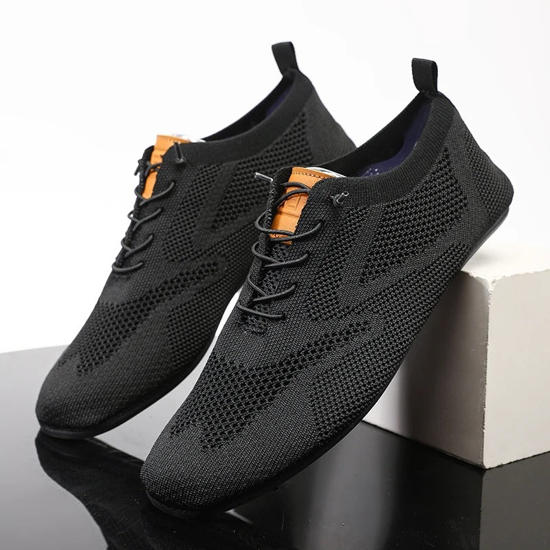 Featherlight comfortable stretch knit slip-on trainers for men | Mesh Knit -2