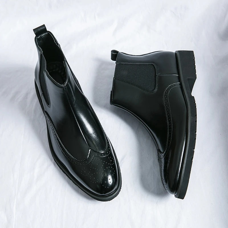 Classic leather brogue chelsea boots for men | Alden -16