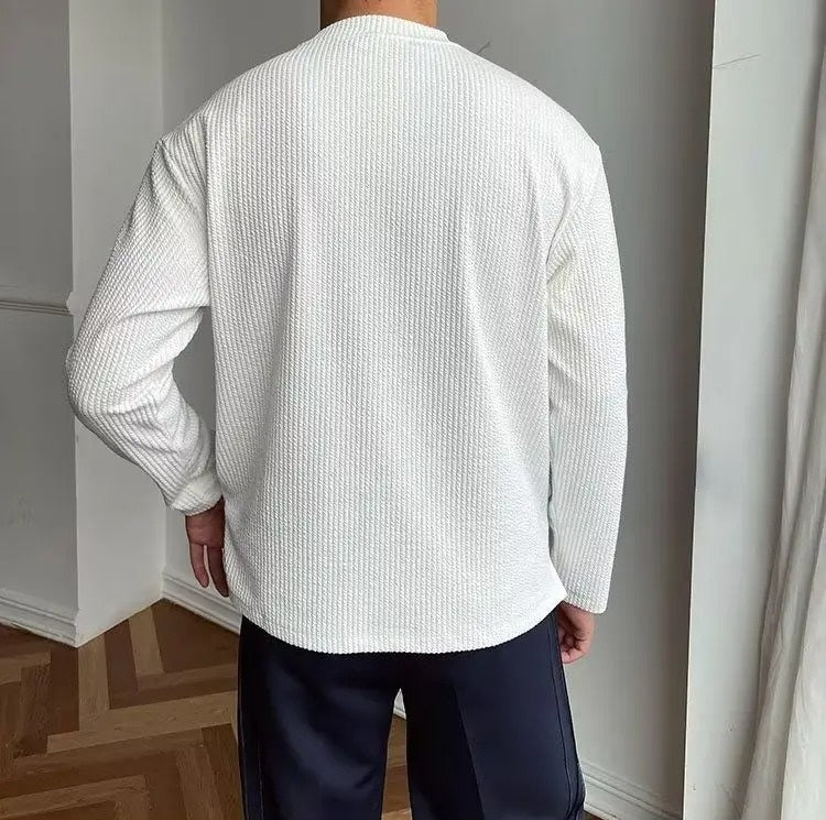 Soft classic crewneck everyday long sleeve top for men | Bellmont -4