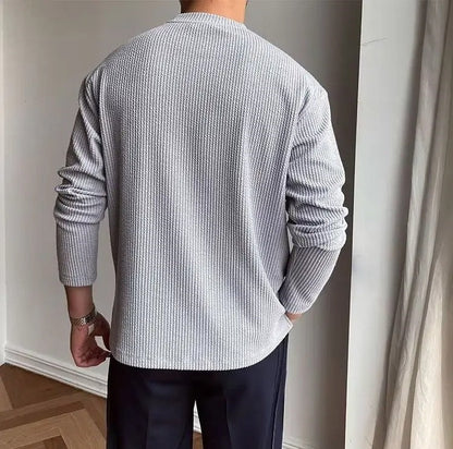 Soft classic crewneck everyday long sleeve top for men | Bellmont -6