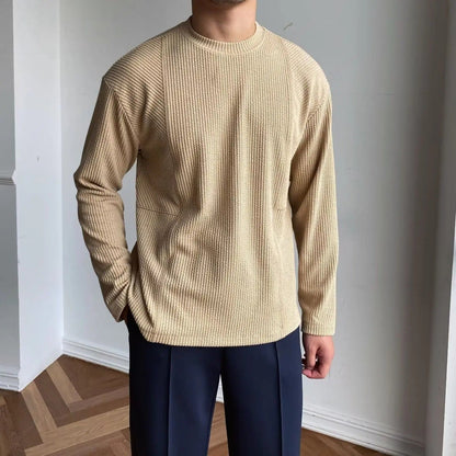 Soft classic crewneck everyday long sleeve top for men | Bellmont -8
