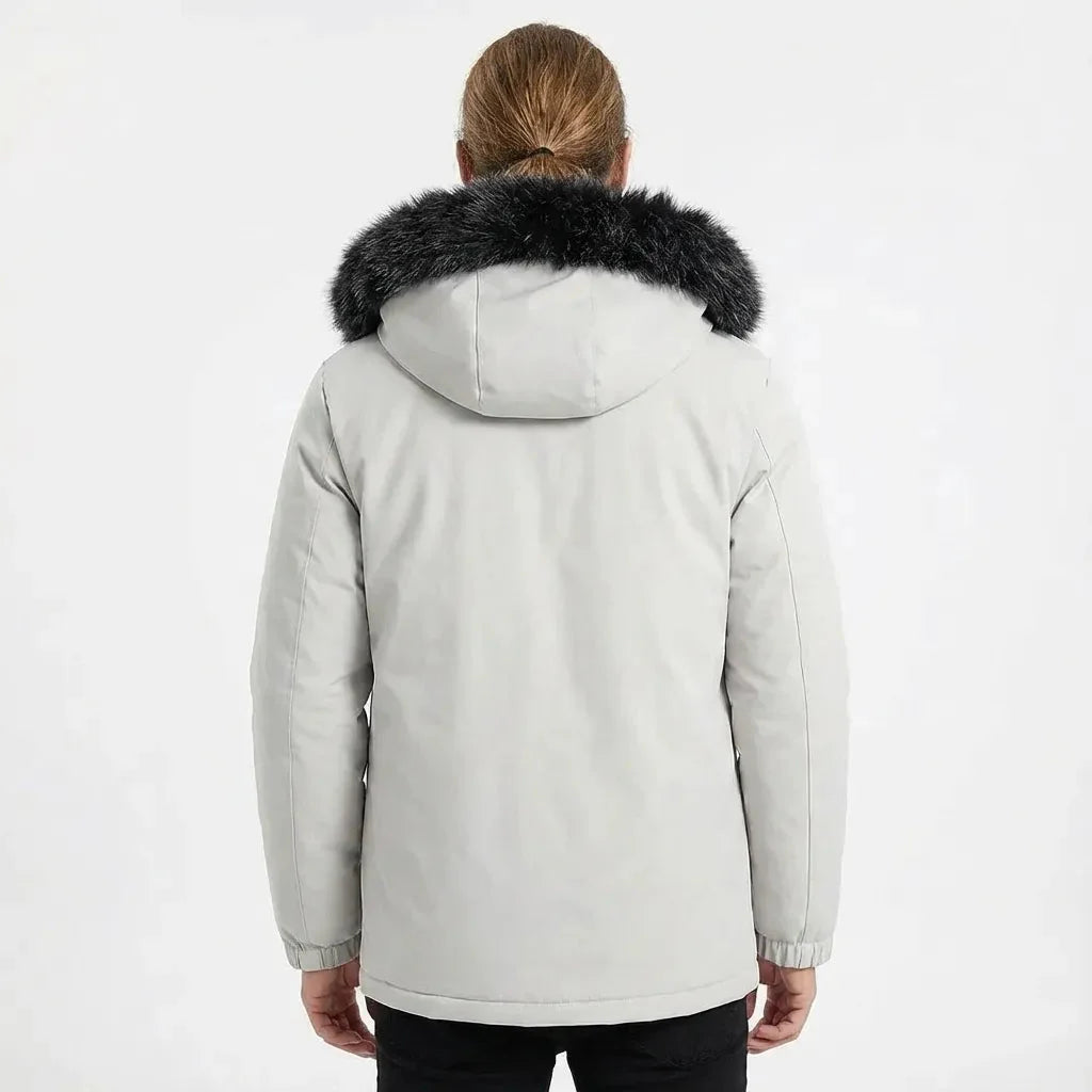 Warm hooded down puffer jacket for men | Alpine Armor -2
