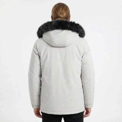 Warm hooded down puffer jacket for men | Alpine Armor -2