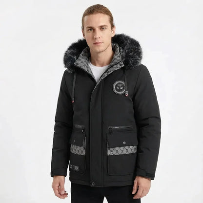 Warm hooded down puffer jacket for men | Alpine Armor -5