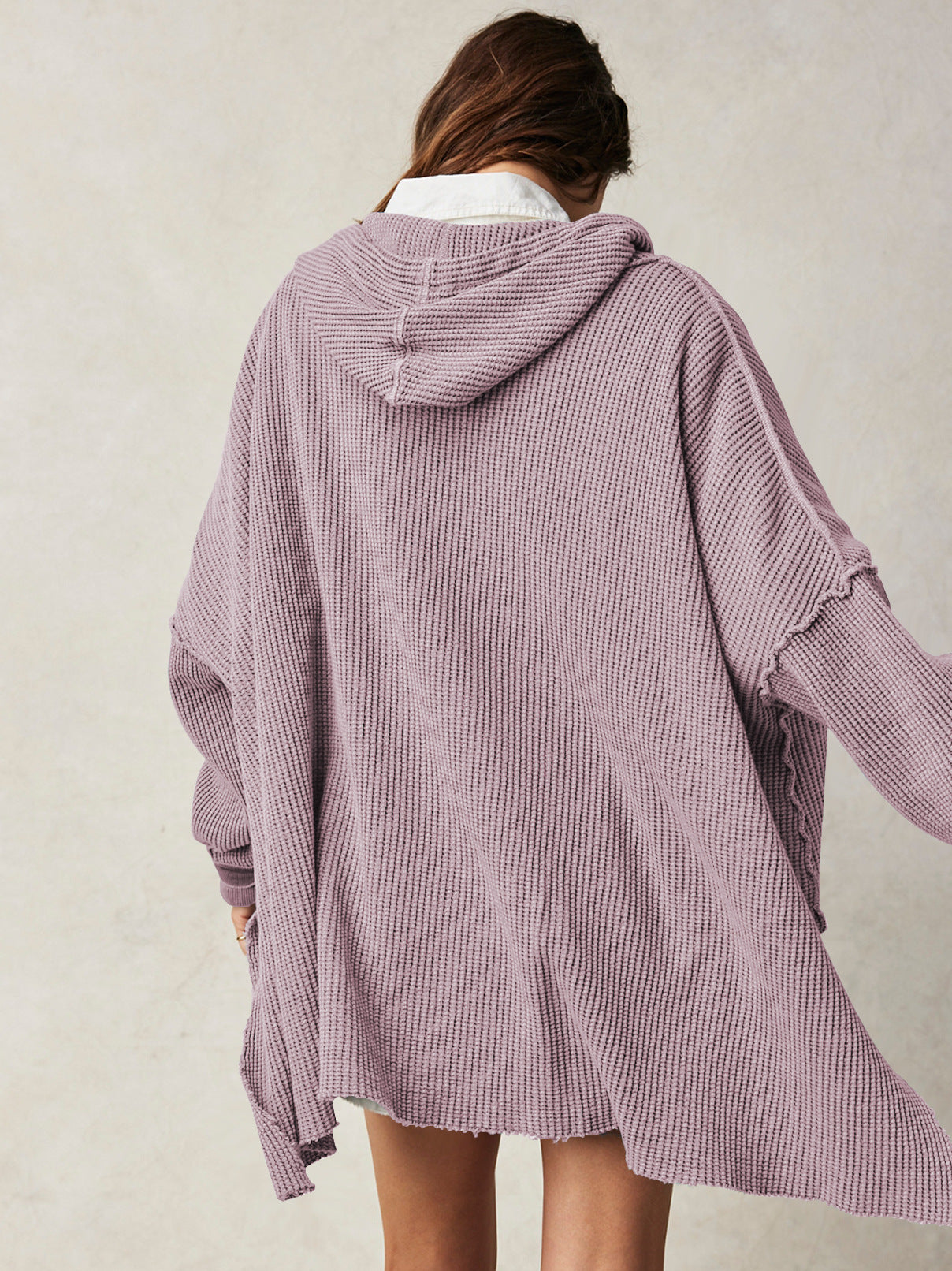 Cosy oversized waffle-knit hoodie for women | Haven -15